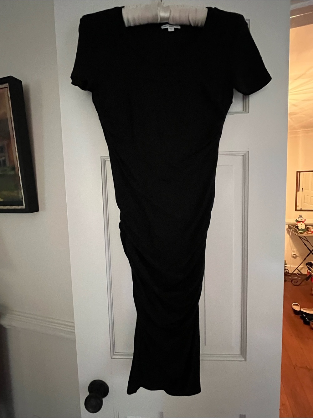 James Perse Black Short-Sleeve Mini Dress